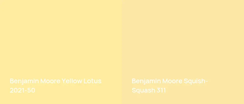 Benjamin Moore Yellow Lotus 2021-50 vs Benjamin Moore Squish-Squash 311