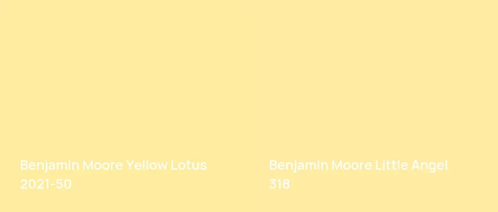 Benjamin Moore Yellow Lotus 2021-50 vs Benjamin Moore Little Angel 318