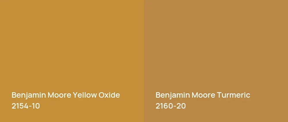 Benjamin Moore Yellow Oxide 2154-10 vs Benjamin Moore Turmeric 2160-20