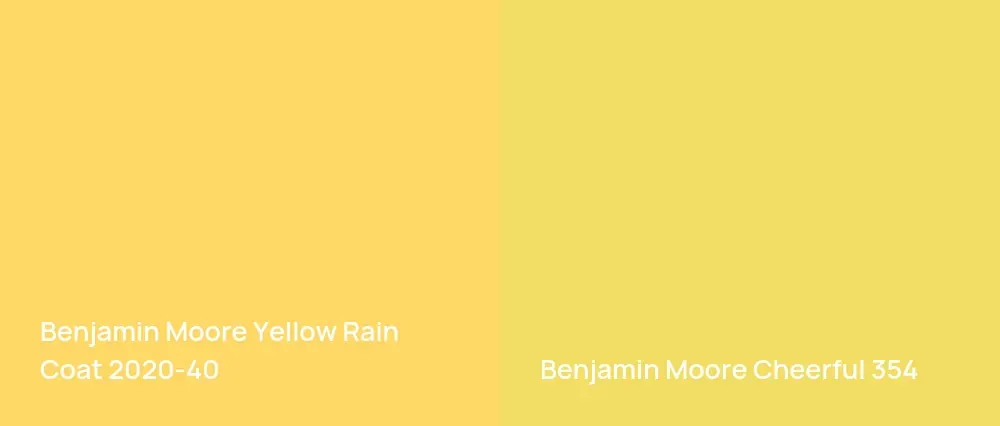 Benjamin Moore Yellow Rain Coat 2020-40 vs Benjamin Moore Cheerful 354