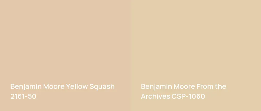 Benjamin Moore Yellow Squash 2161-50 vs Benjamin Moore From the Archives CSP-1060