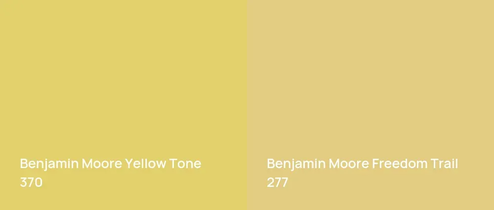 Benjamin Moore Yellow Tone 370 vs Benjamin Moore Freedom Trail 277