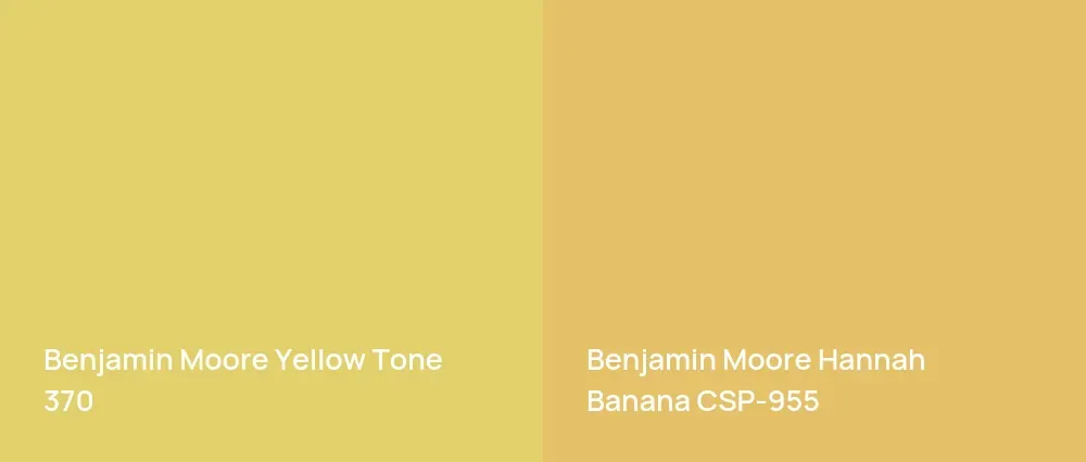 Benjamin Moore Yellow Tone 370 vs Benjamin Moore Hannah Banana CSP-955