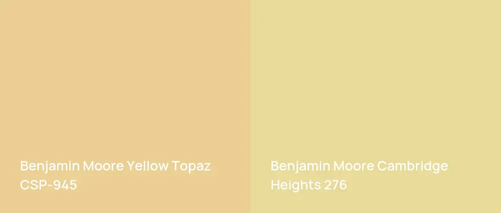 Benjamin Moore Yellow Topaz CSP-945 vs Benjamin Moore Cambridge Heights 276