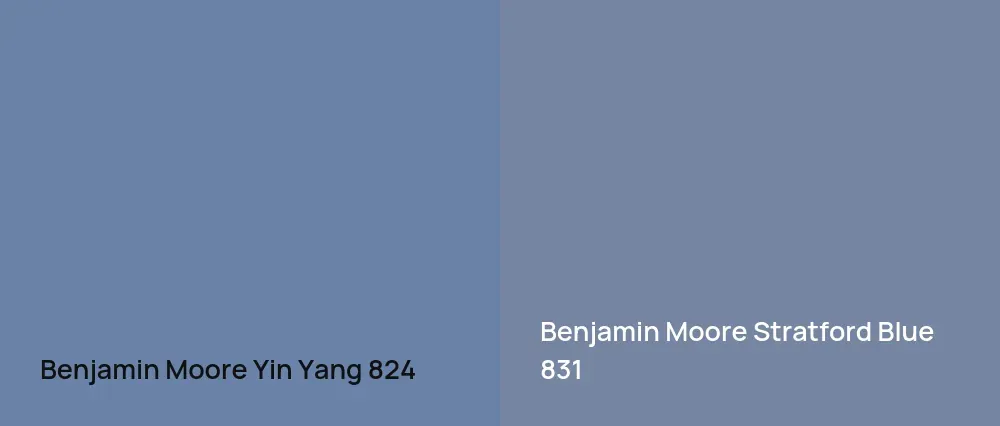 Benjamin Moore Yin Yang 824 vs Benjamin Moore Stratford Blue 831