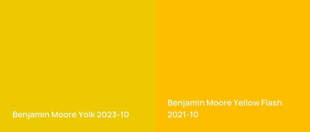 Benjamin Moore Yolk 2023-10 vs Benjamin Moore Yellow Flash 2021-10