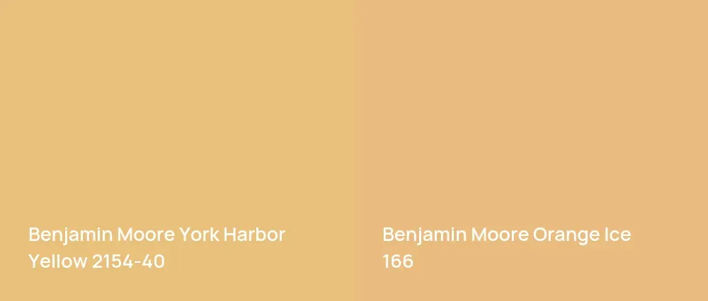 Benjamin Moore York Harbor Yellow 2154-40 vs Benjamin Moore Orange Ice 166