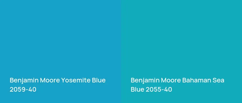 Benjamin Moore Yosemite Blue 2059-40 vs Benjamin Moore Bahaman Sea Blue 2055-40