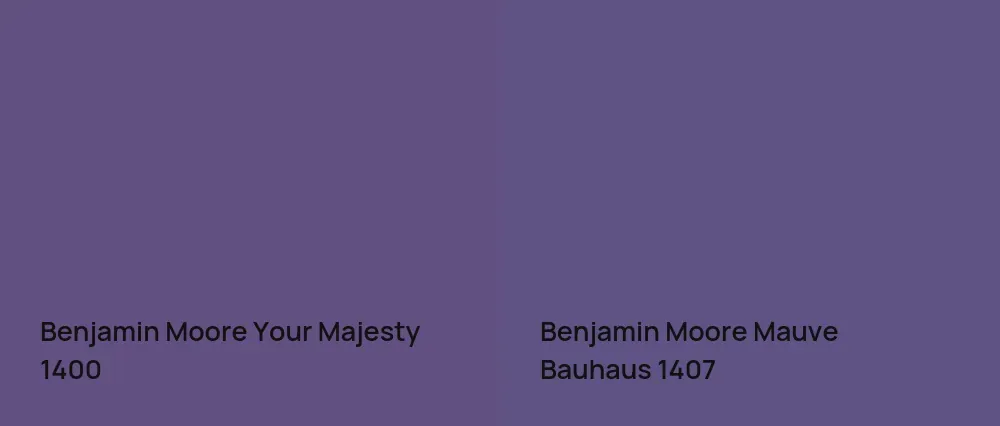 Benjamin Moore Your Majesty 1400 vs Benjamin Moore Mauve Bauhaus 1407