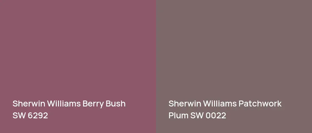 Sherwin Williams Berry Bush SW 6292 vs Sherwin Williams Patchwork Plum SW 0022