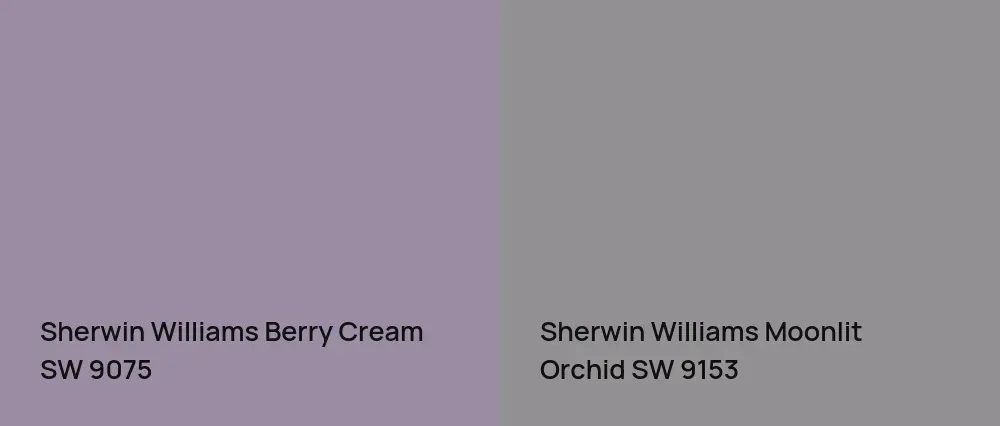 Sherwin Williams Berry Cream SW 9075 vs Sherwin Williams Moonlit Orchid SW 9153