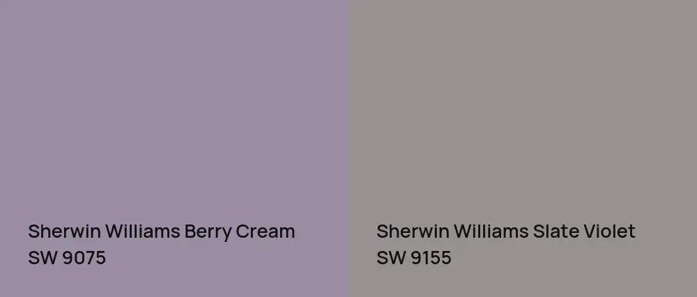 Sherwin Williams Berry Cream SW 9075 vs Sherwin Williams Slate Violet SW 9155