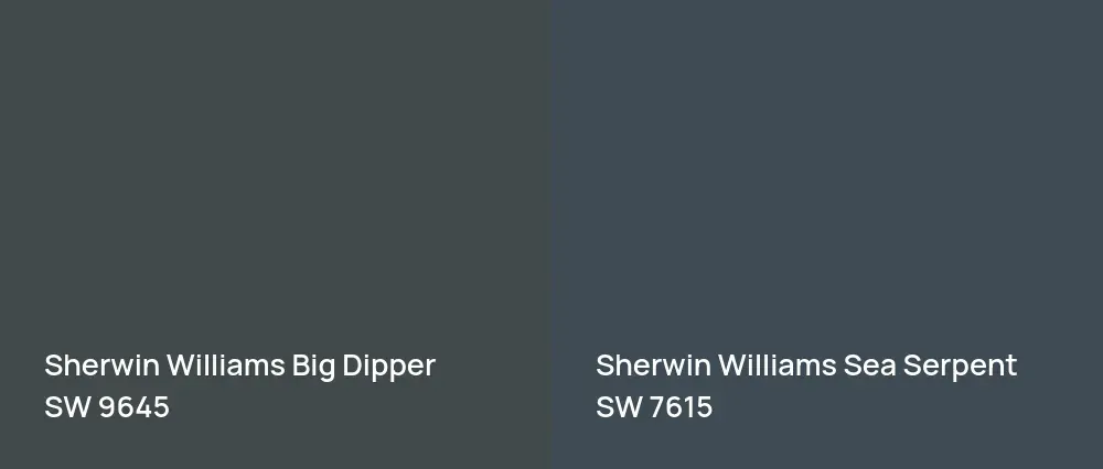 Sherwin Williams Big Dipper SW 9645 vs Sherwin Williams Sea Serpent SW 7615