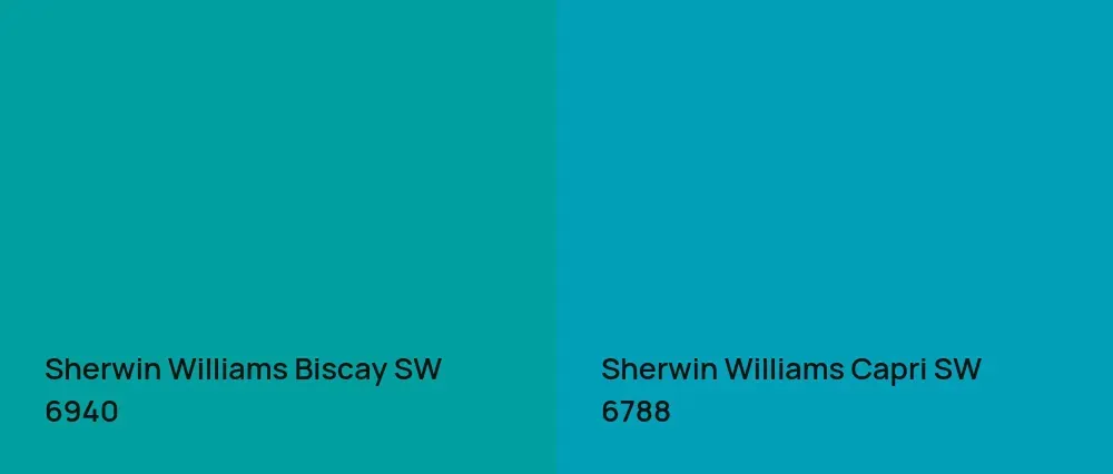 Sherwin Williams Biscay SW 6940 vs Sherwin Williams Capri SW 6788
