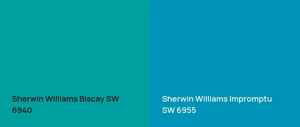 Sherwin Williams Biscay SW 6940 vs Sherwin Williams Impromptu SW 6955