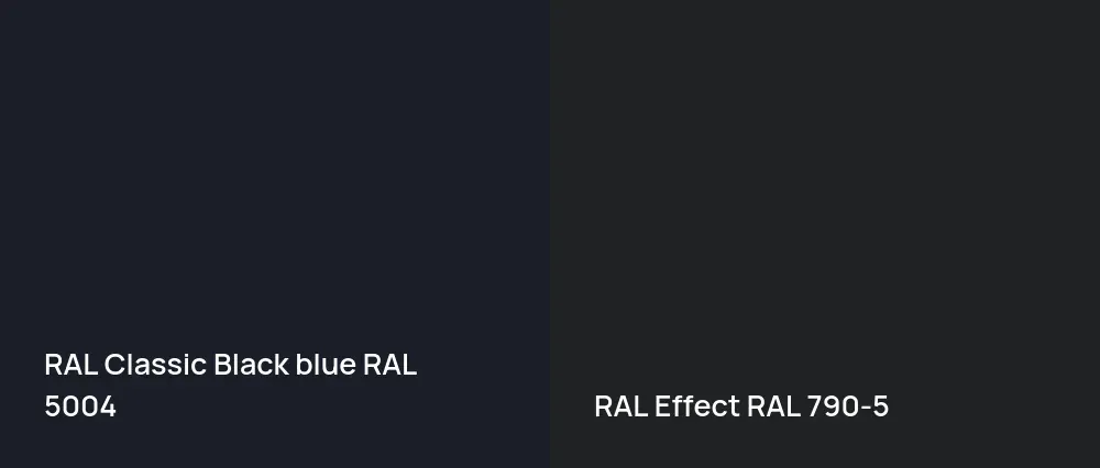 RAL Classic  Black blue RAL 5004 vs RAL Effect  RAL 790-5