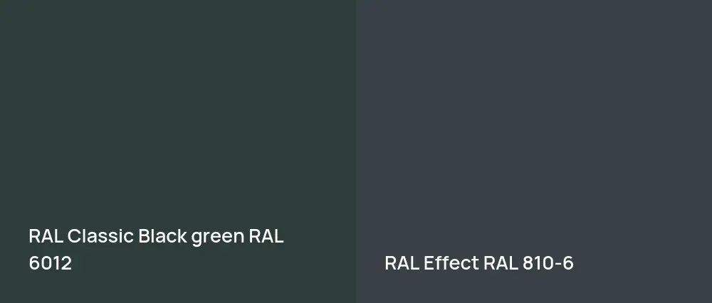 RAL Classic  Black green RAL 6012 vs RAL Effect  RAL 810-6