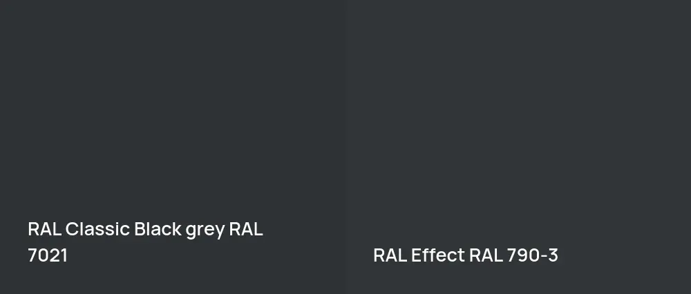 RAL Classic  Black grey RAL 7021 vs RAL Effect  RAL 790-3