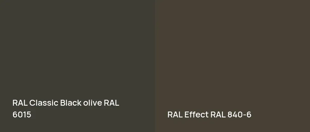 RAL Classic  Black olive RAL 6015 vs RAL Effect  RAL 840-6