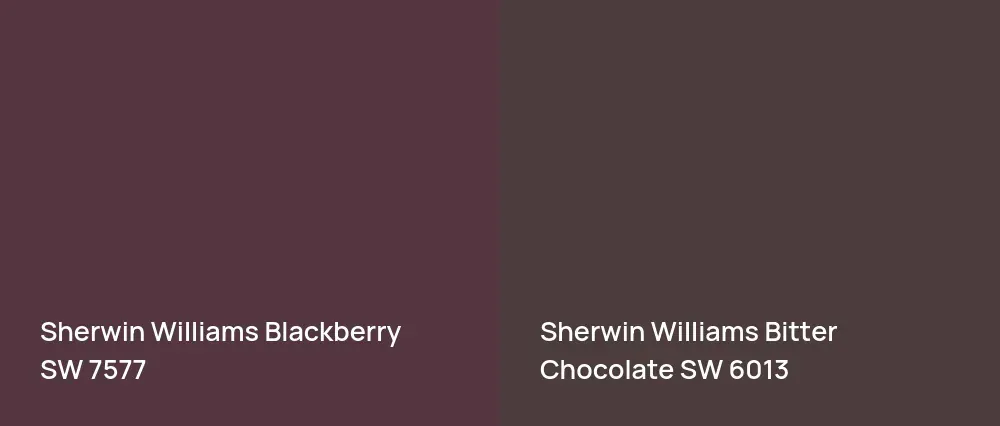 Sherwin Williams Blackberry SW 7577 vs Sherwin Williams Bitter Chocolate SW 6013