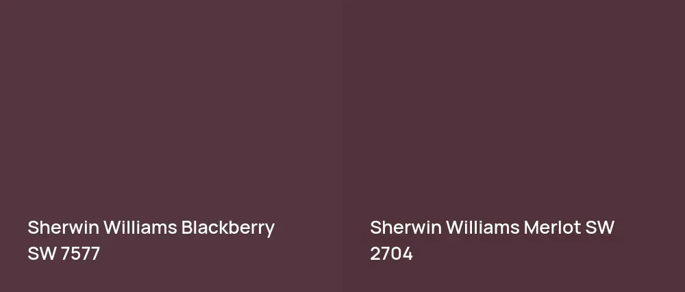 Sherwin Williams Blackberry SW 7577 vs Sherwin Williams Merlot SW 2704