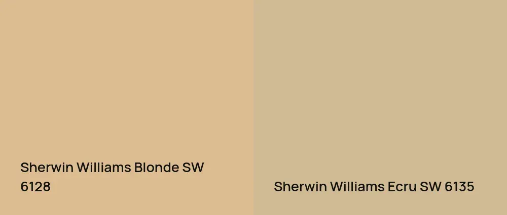 Sherwin Williams Blonde SW 6128 vs Sherwin Williams Ecru SW 6135