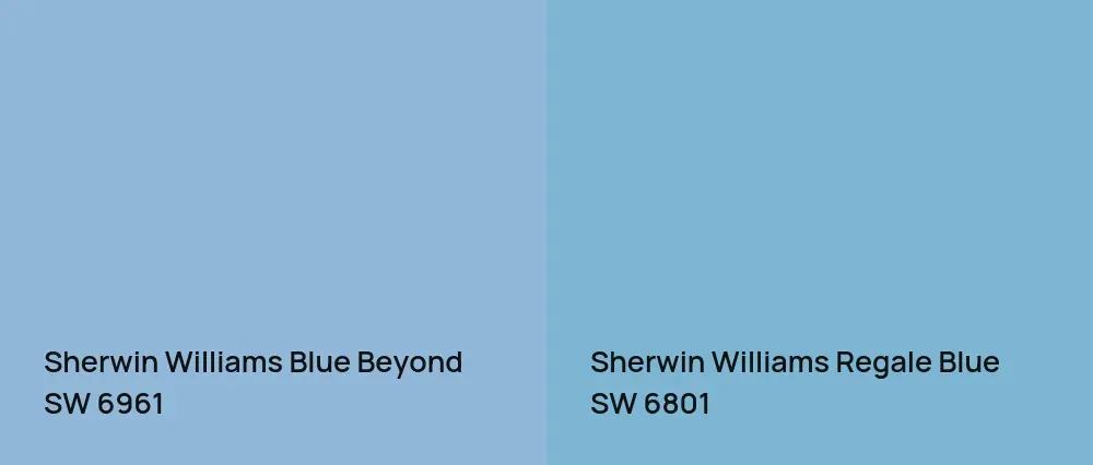 Sherwin Williams Blue Beyond SW 6961 vs Sherwin Williams Regale Blue SW 6801