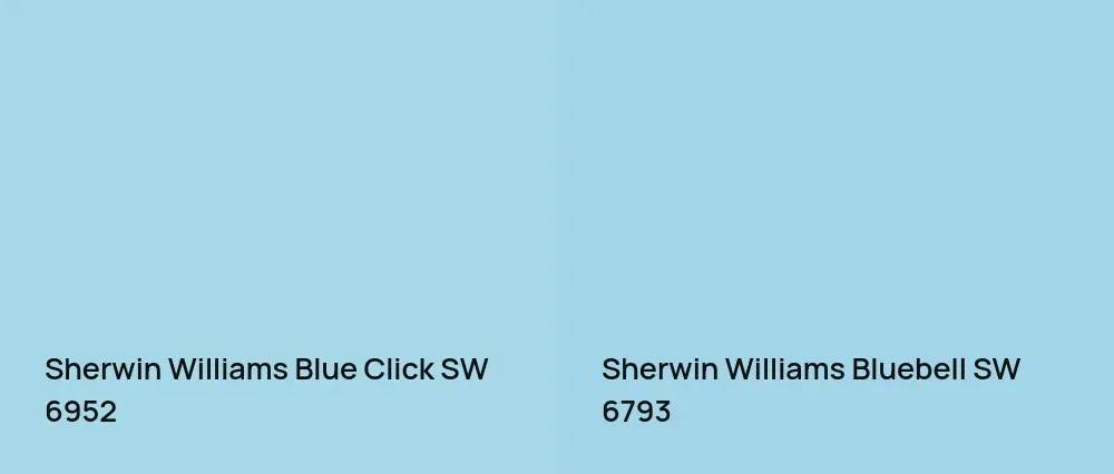 Sherwin Williams Blue Click SW 6952 vs Sherwin Williams Bluebell SW 6793