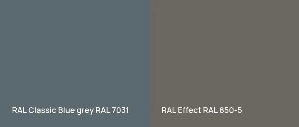 RAL Classic  Blue grey RAL 7031 vs RAL Effect  RAL 850-5