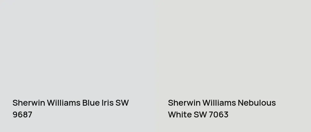 Sherwin Williams Blue Iris SW 9687 vs Sherwin Williams Nebulous White SW 7063