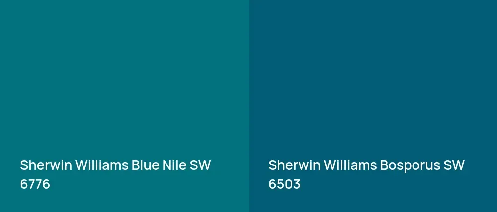 Sherwin Williams Blue Nile SW 6776 vs Sherwin Williams Bosporus SW 6503