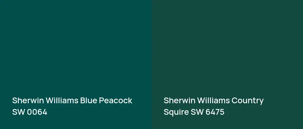 Sherwin Williams Blue Peacock SW 0064 vs Sherwin Williams Country Squire SW 6475