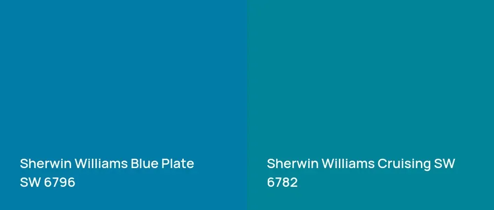 Sherwin Williams Blue Plate SW 6796 vs Sherwin Williams Cruising SW 6782