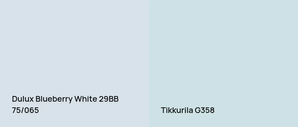 Dulux Blueberry White 29BB 75/065 vs Tikkurila  G358