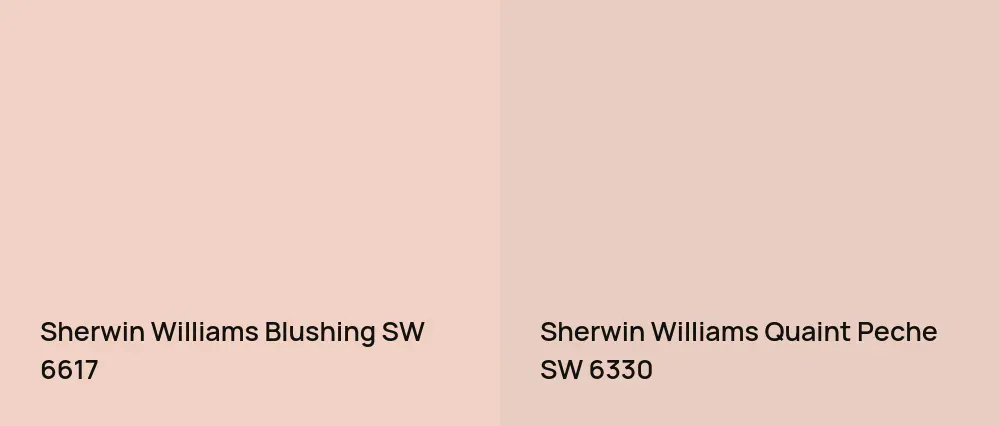 Sherwin Williams Blushing SW 6617 vs Sherwin Williams Quaint Peche SW 6330