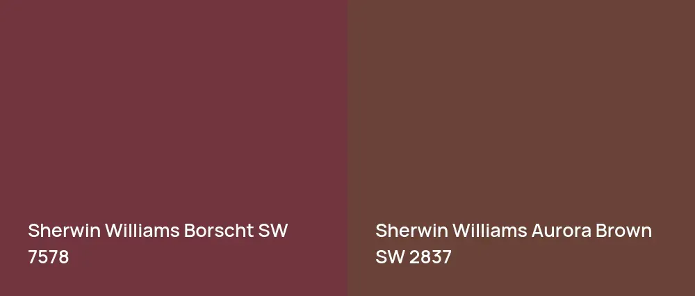 Sherwin Williams Borscht SW 7578 vs Sherwin Williams Aurora Brown SW 2837