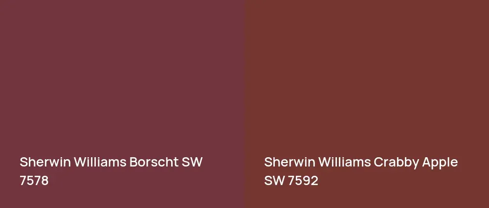 Sherwin Williams Borscht SW 7578 vs Sherwin Williams Crabby Apple SW 7592