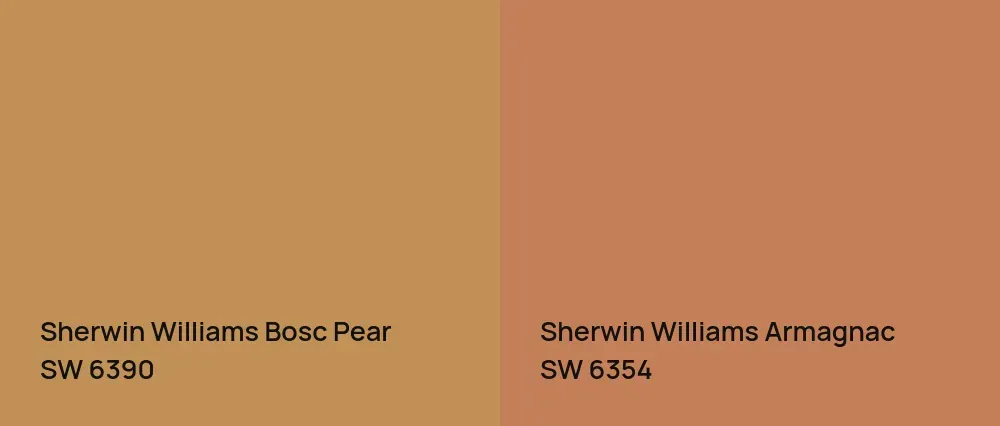 Sherwin Williams Bosc Pear SW 6390 vs Sherwin Williams Armagnac SW 6354