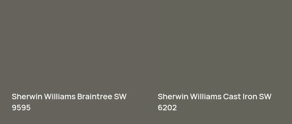 Sherwin Williams Braintree SW 9595 vs Sherwin Williams Cast Iron SW 6202