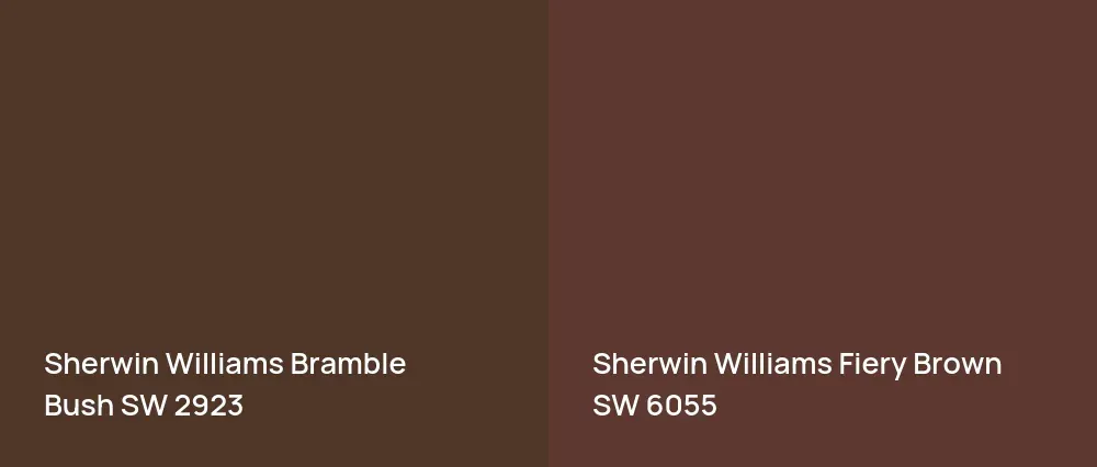 Sherwin Williams Bramble Bush SW 2923 vs Sherwin Williams Fiery Brown SW 6055