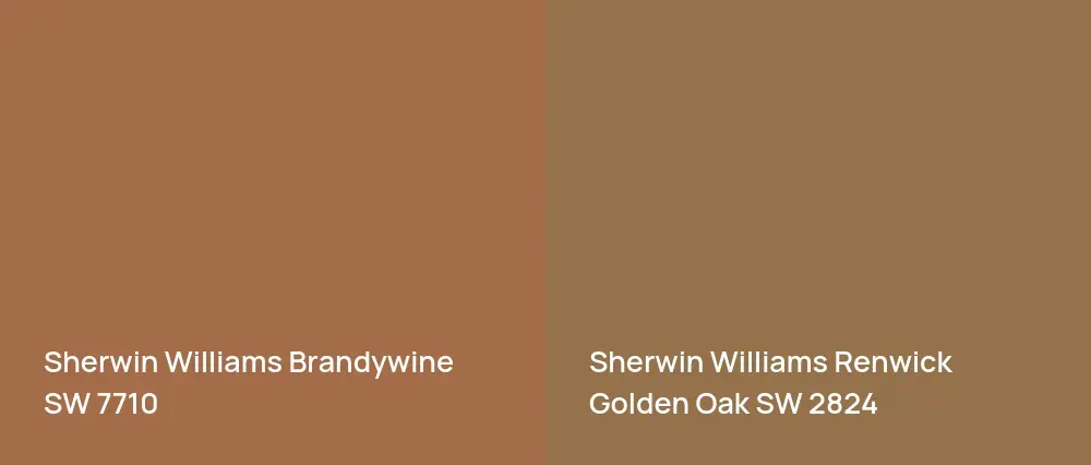 Sherwin Williams Brandywine SW 7710 vs Sherwin Williams Renwick Golden Oak SW 2824