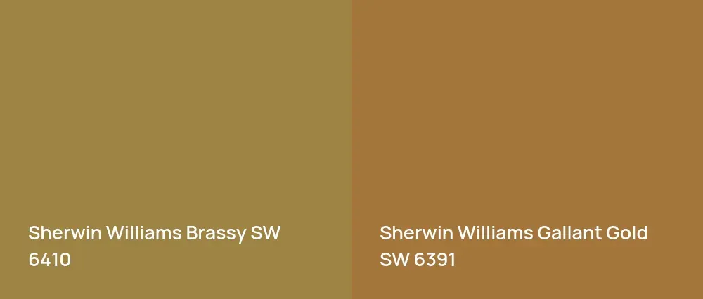 Sherwin Williams Brassy SW 6410 vs Sherwin Williams Gallant Gold SW 6391