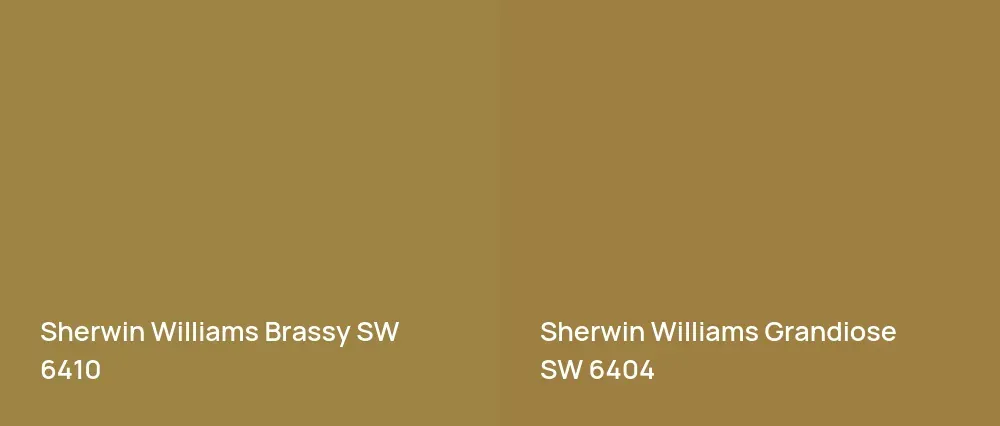Sherwin Williams Brassy SW 6410 vs Sherwin Williams Grandiose SW 6404
