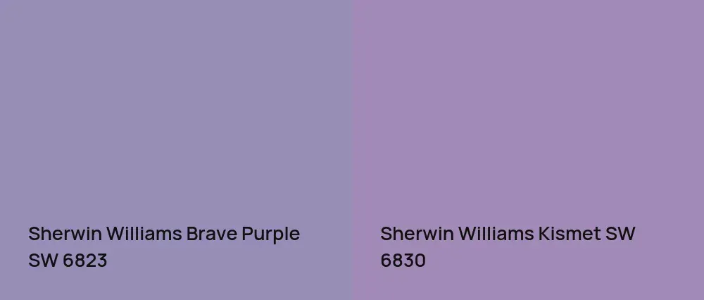 Sherwin Williams Brave Purple SW 6823 vs Sherwin Williams Kismet SW 6830