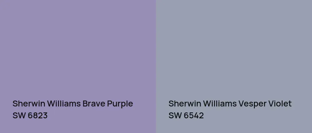 Sherwin Williams Brave Purple SW 6823 vs Sherwin Williams Vesper Violet SW 6542