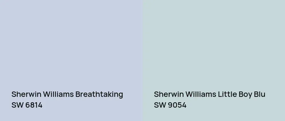 Sherwin Williams Breathtaking SW 6814 vs Sherwin Williams Little Boy Blu SW 9054