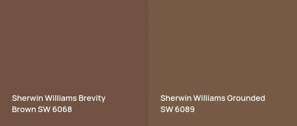 Sherwin Williams Brevity Brown SW 6068 vs Sherwin Williams Grounded SW 6089