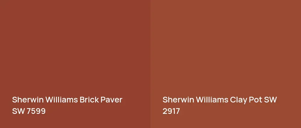Sherwin Williams Brick Paver SW 7599 vs Sherwin Williams Clay Pot SW 2917
