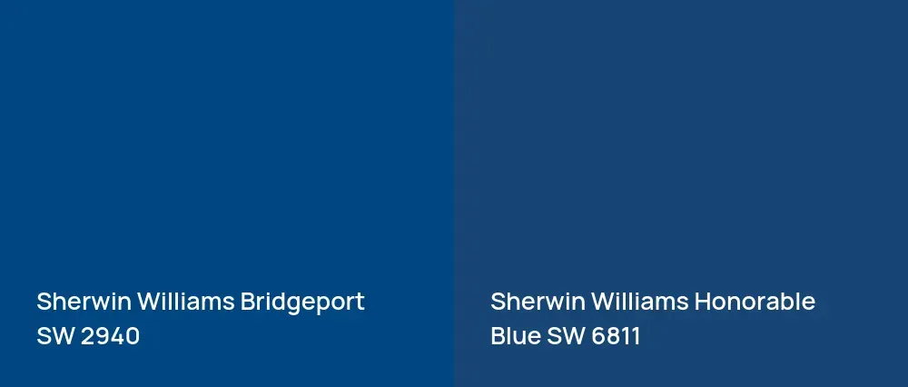 Sherwin Williams Bridgeport SW 2940 vs Sherwin Williams Honorable Blue SW 6811