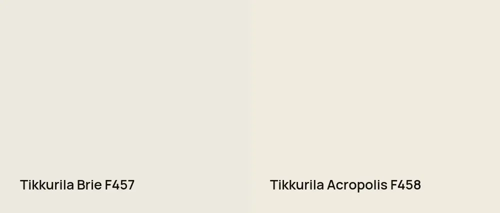 Tikkurila Brie F457 vs Tikkurila Acropolis F458